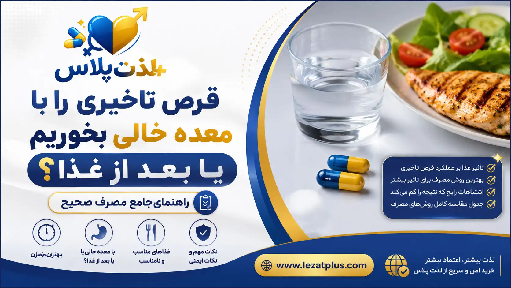 قرص-تاخیری-را-با-معده-خالی-بخوریم-یا-بعد-از-غذا؟-راهنمای-مصرف-صحیح
